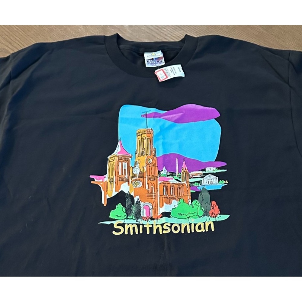 Vintage Smithsonian Institution T Shirt 2XL Official Washington DC Monuments Tee